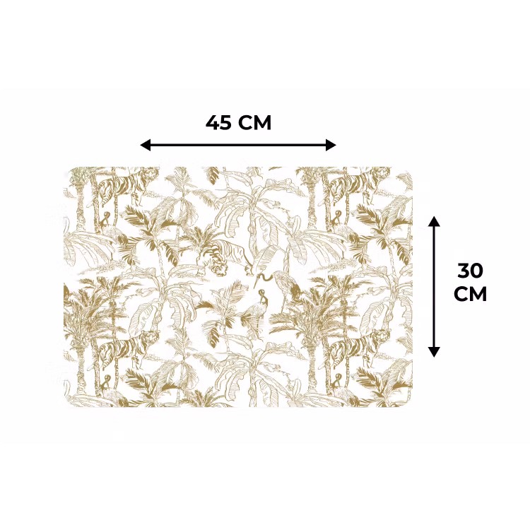 Placemat - 6 stuks - Tijger - Oerwoud - Beige — 3