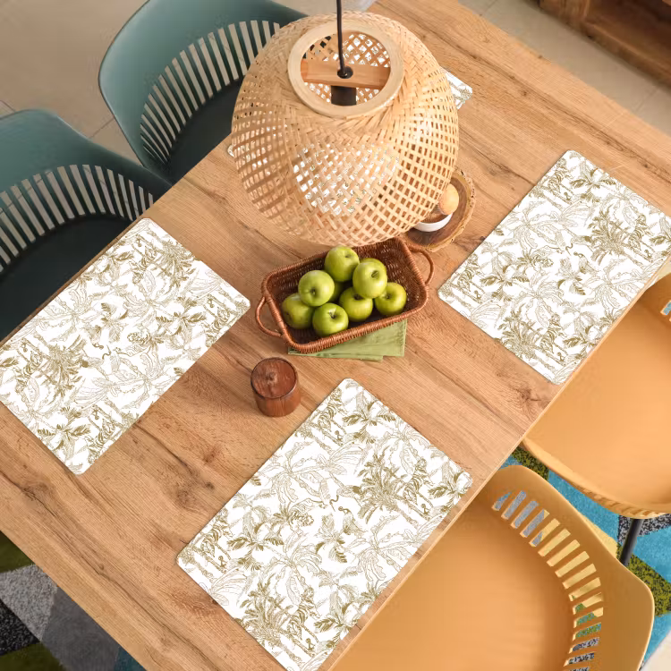 Placemat - 6 stuks - Tijger - Oerwoud - Beige — 6
