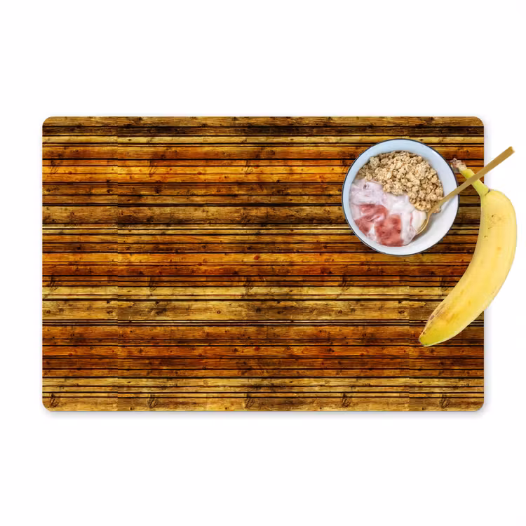 Placemat - 6 stuks - Vintage - Hout - Patronen - Planken — 1