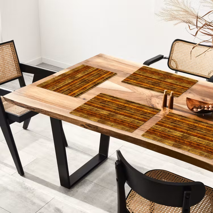 Placemat - 6 stuks - Vintage - Hout - Patronen - Planken — 5