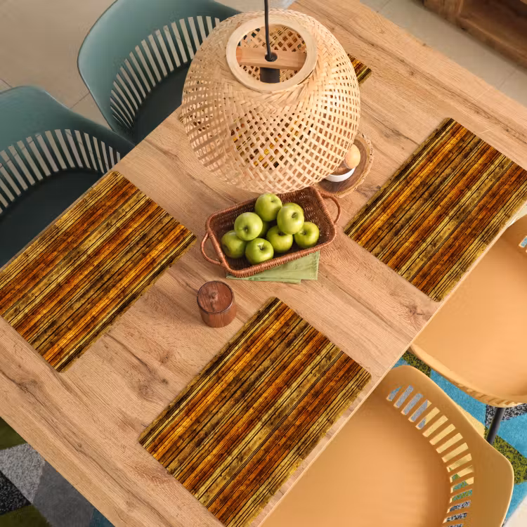 Placemat - 6 stuks - Vintage - Hout - Patronen - Planken — 6
