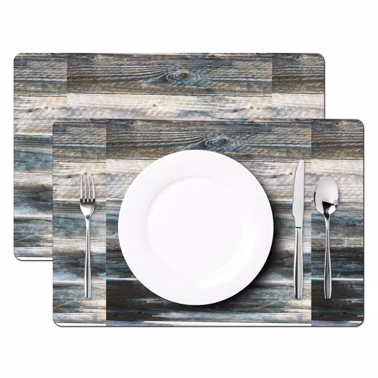 Placemat - 6 stuks - Vintage - Patroon - Hout — 2