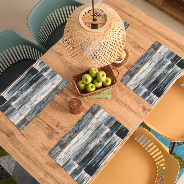Placemat - 6 stuks - Vintage - Patroon - Hout — 6