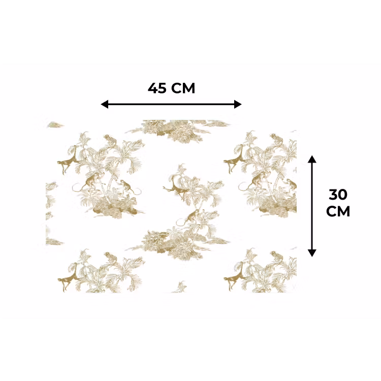 Placemat - 6 stuks - Wit - Apen - Beige — 3
