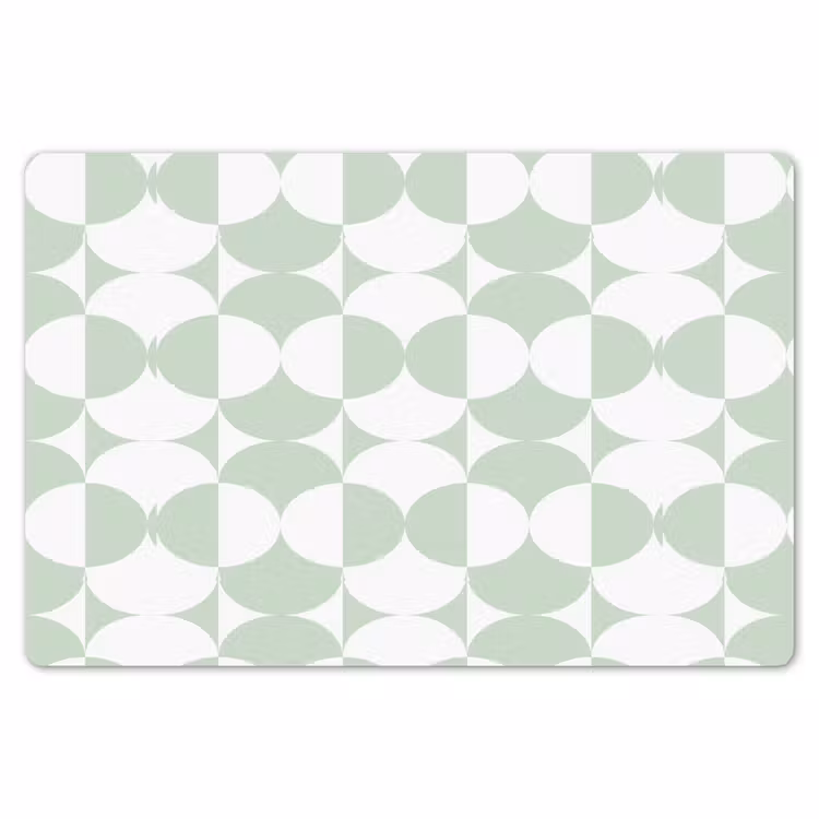 Placemat - 6 stuks - Wit - Groen - Cirkels — 7