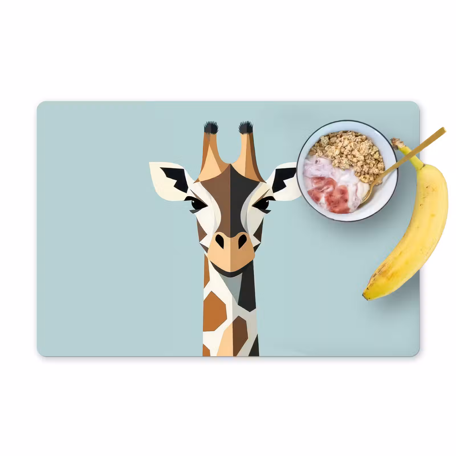 Placemat - 6 stuks - Giraffe - Illustratie - Bruin - Minimalistisch — 1