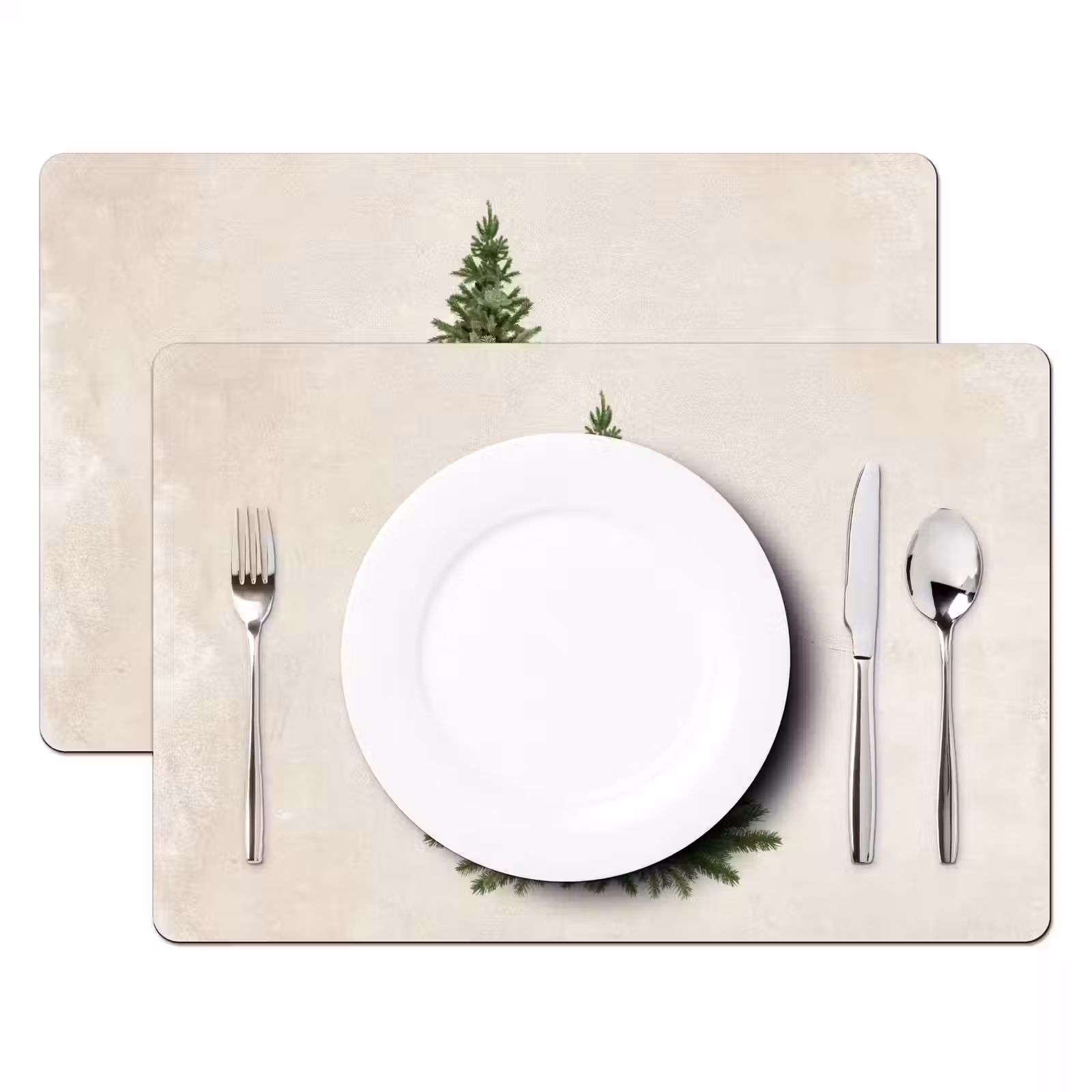Placemat - 6 stuks - Kerstboom - Groen - Kerstmis - Feestdagen — 1
