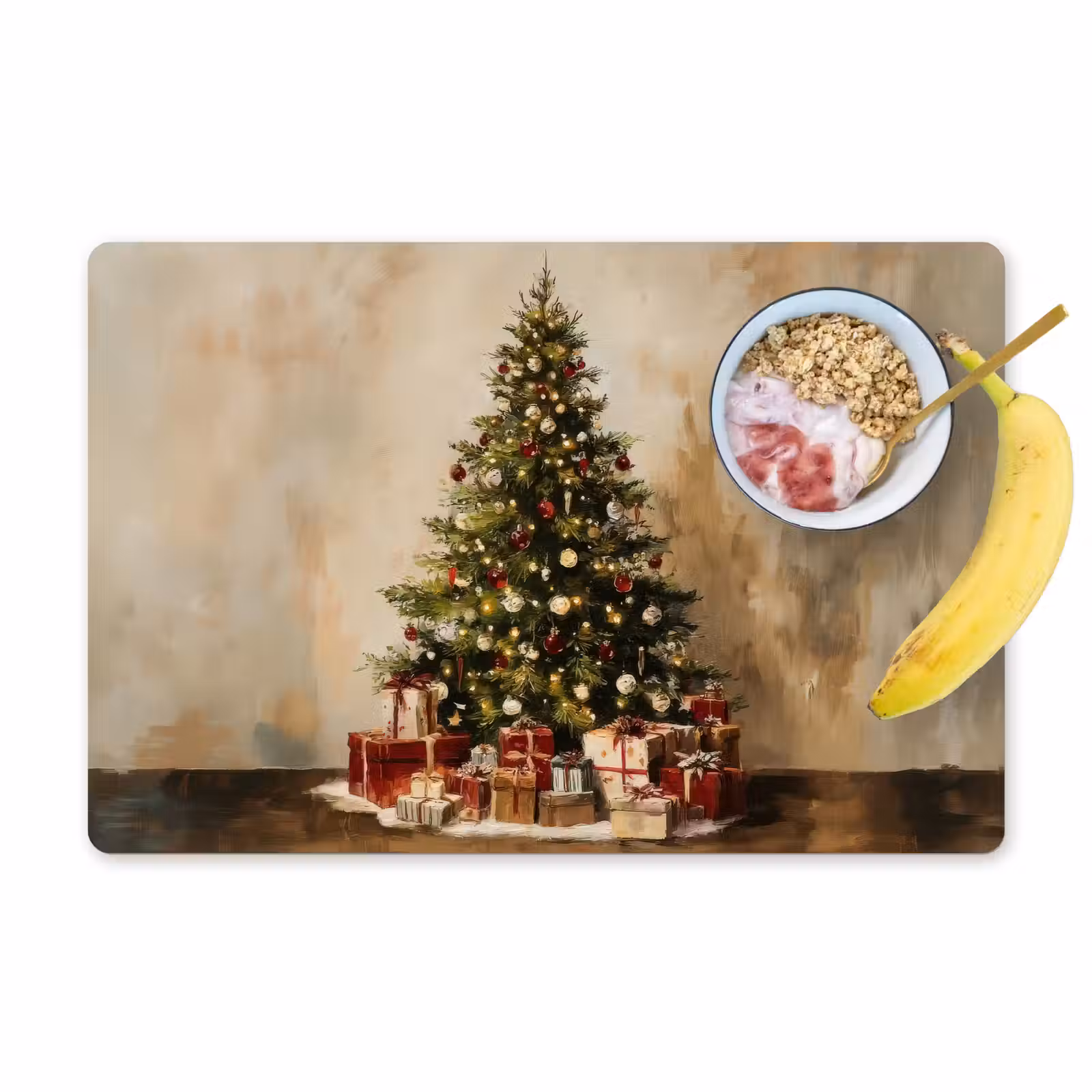 Placemat - 6 stuks - Kerstboom - Versierd - Kleurrijk — 1