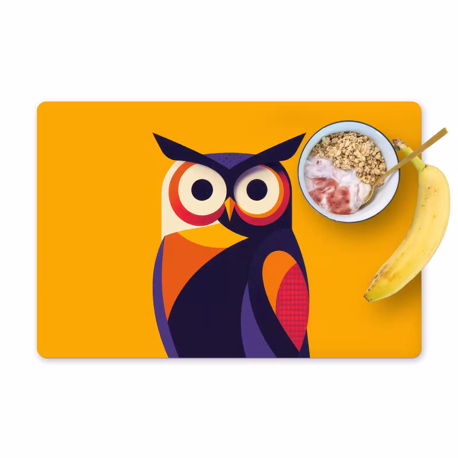 Placemat - 6 stuks - Uil - Grafisch - Kleurrijk - Ogen — 1