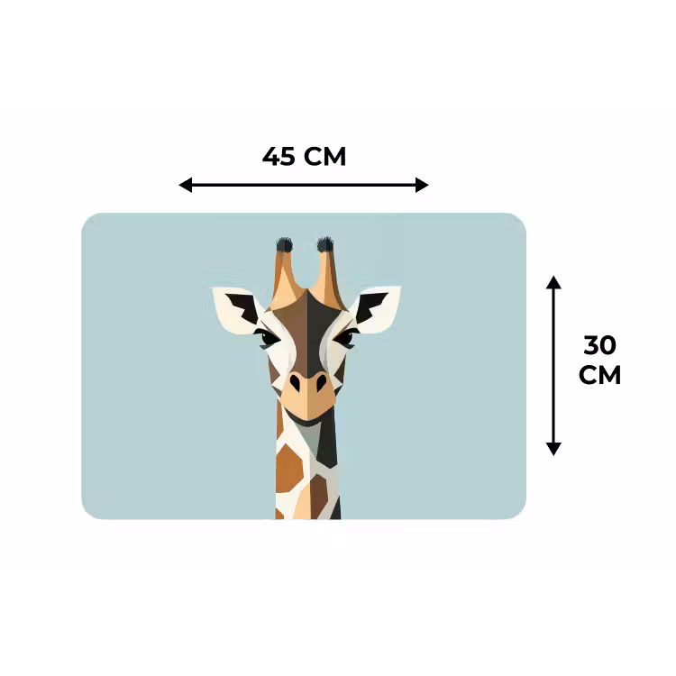 Placemat - 6 stuks - Giraffe - Illustratie - Bruin - Minimalistisch — 3