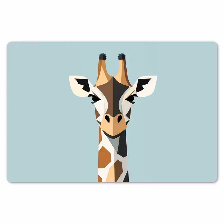 Placemat - 6 stuks - Giraffe - Illustratie - Bruin - Minimalistisch — 7