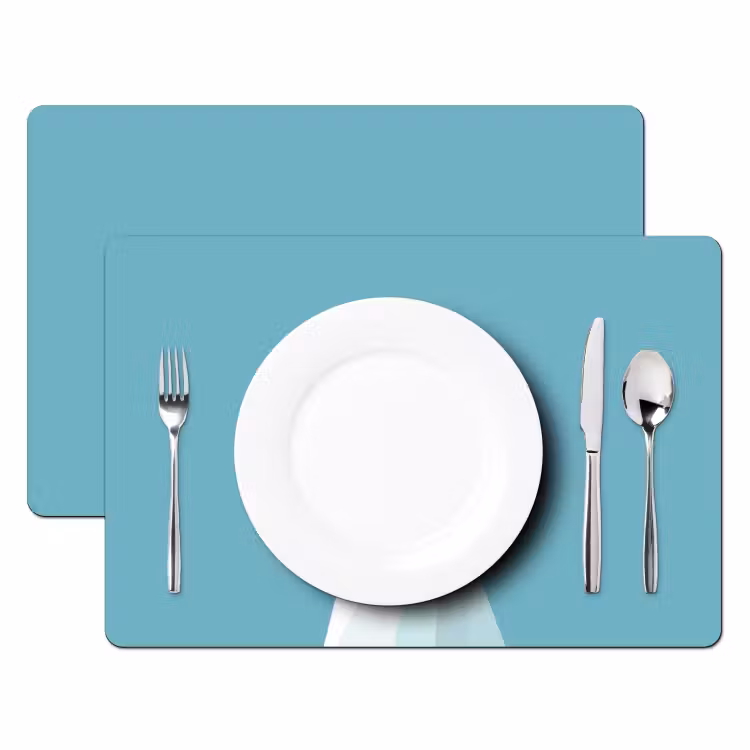 Placemat - 6 stuks - Ijsbeer - Lichtblauw - Minimalistisch — 2