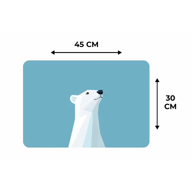 Placemat - 6 stuks - Ijsbeer - Lichtblauw - Minimalistisch — 3