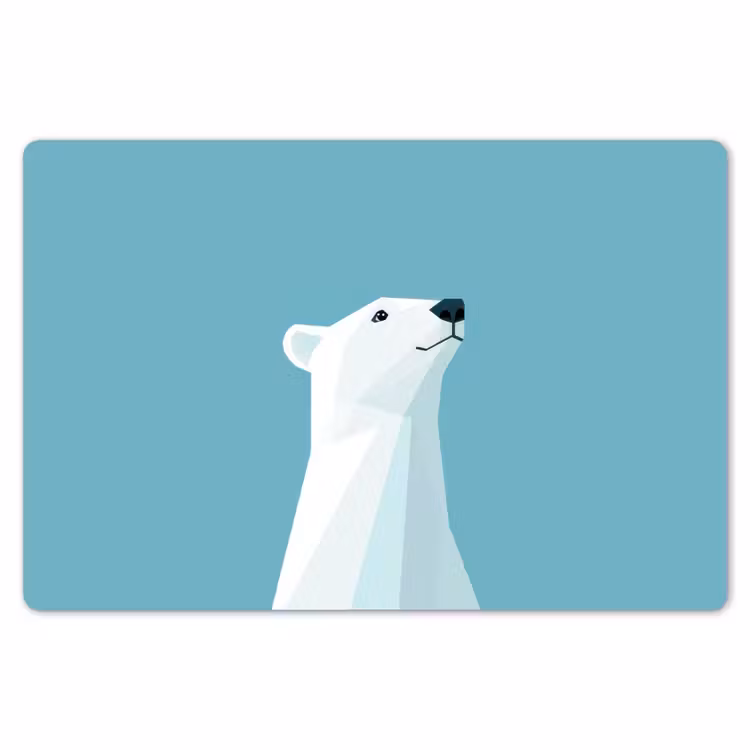 Placemat - 6 stuks - Ijsbeer - Lichtblauw - Minimalistisch — 7