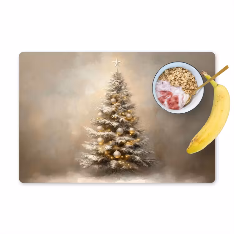 Placemat - 6 stuks - Kerst - kerstboom - Sneeuw - Art — 1