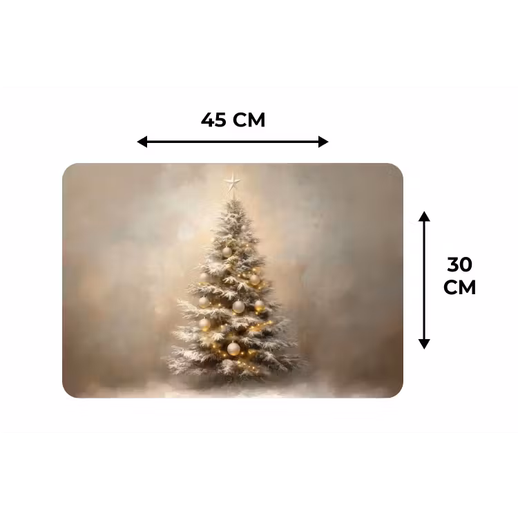Placemat - 6 stuks - Kerst - kerstboom - Sneeuw - Art — 3