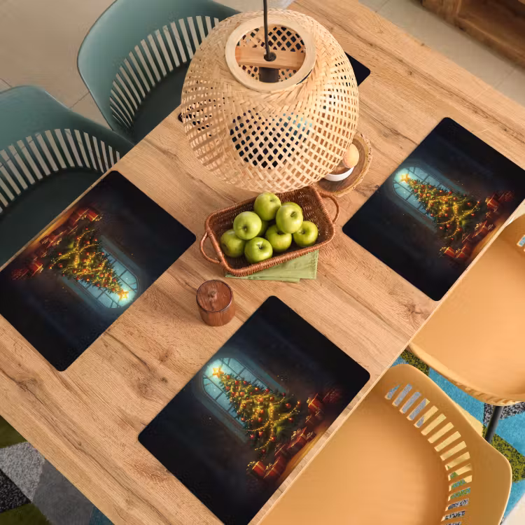 Placemat - 6 stuks - Kerstboom - Cadeau - Kerst - Winter — 6