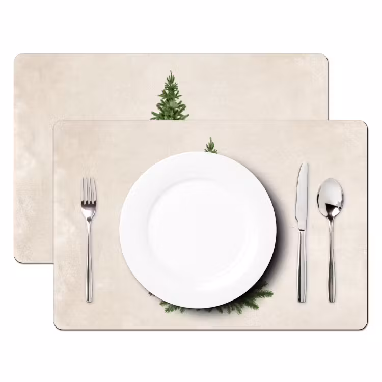 Placemat - 6 stuks - Kerstboom - Groen - Kerstmis - Feestdagen — 1
