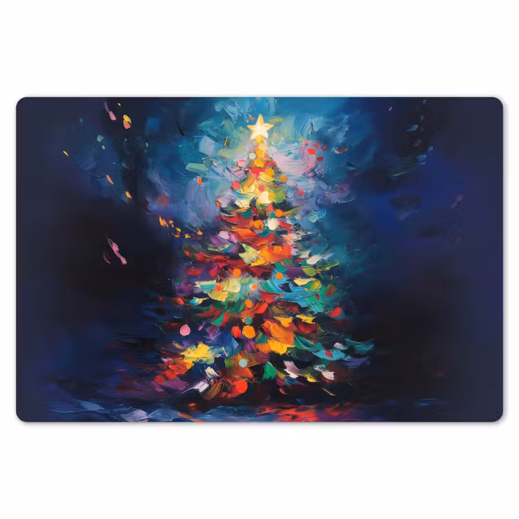 Placemat - 6 stuks - Kerstboom - Kerst - Abstract - Kleurrijk — 7
