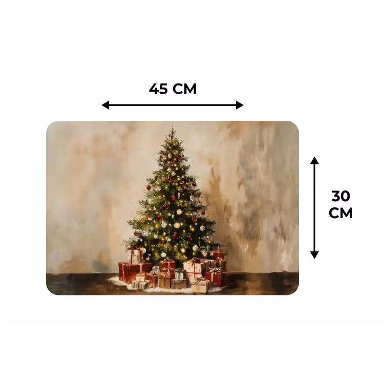 Placemat - 6 stuks - Kerstboom - Versierd - Kleurrijk — 3