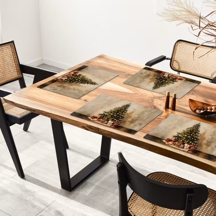 Placemat - 6 stuks - Kerstboom - Versierd - Kleurrijk — 5