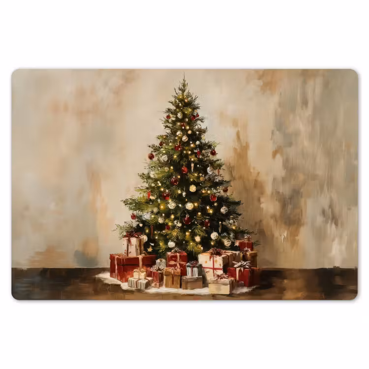 Placemat - 6 stuks - Kerstboom - Versierd - Kleurrijk — 7