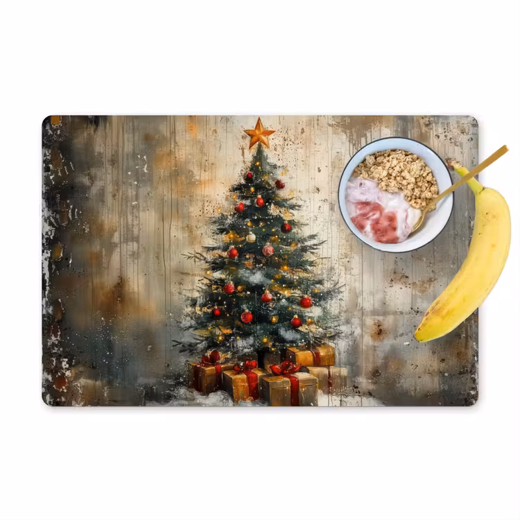 Placemat - 6 stuks - Kerstboom - Vintage - Kerst - Cadeau — 1