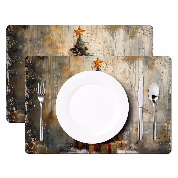 Placemat - 6 stuks - Kerstboom - Vintage - Kerst - Cadeau — 2