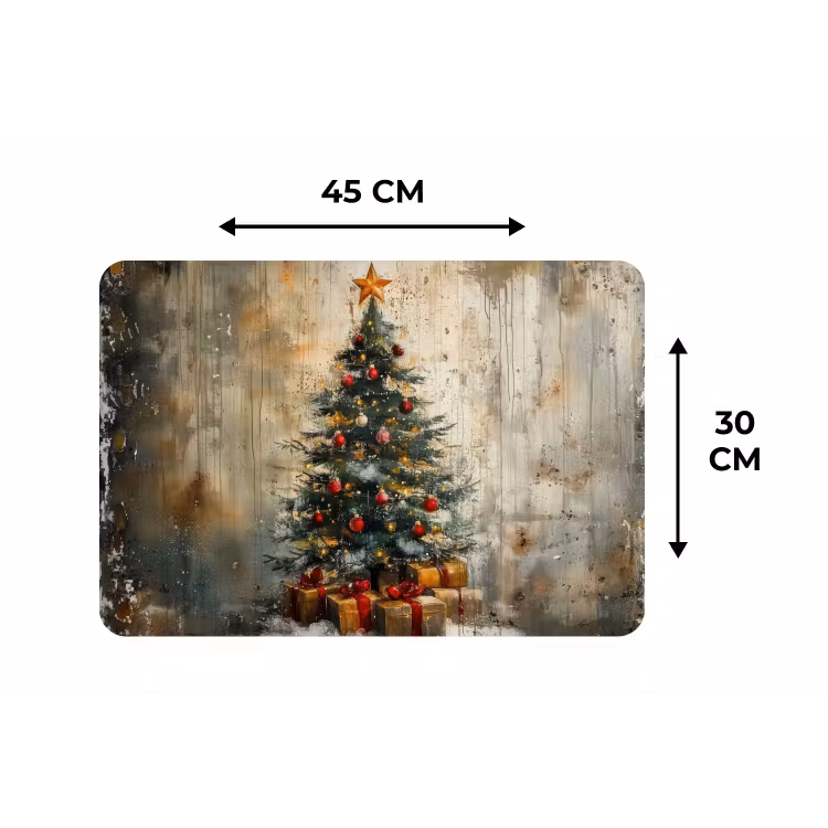 Placemat - 6 stuks - Kerstboom - Vintage - Kerst - Cadeau — 3