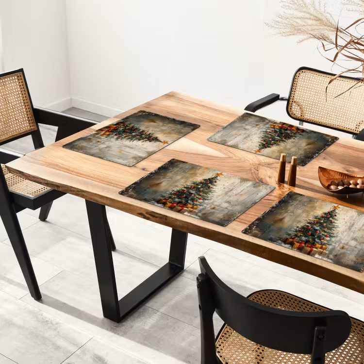 Placemat - 6 stuks - Kerstboom - Vintage - Kerst - Cadeau — 5