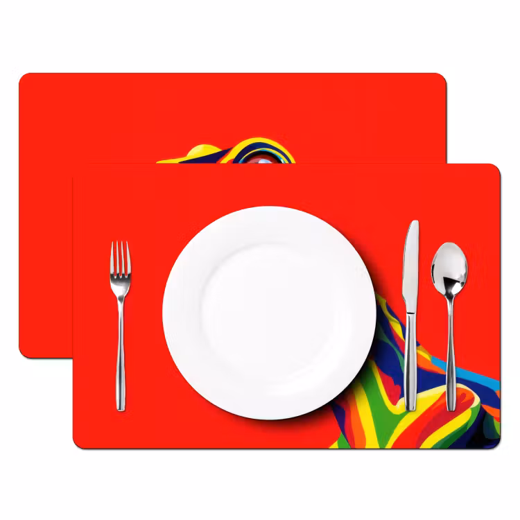 Placemat - 6 stuks - Kikker - Kleurrijk - Strepen - Ogen — 2