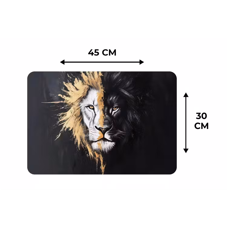Placemat - 6 stuks - Leeuw - Gesplitst - Zwart - Lijn — 3