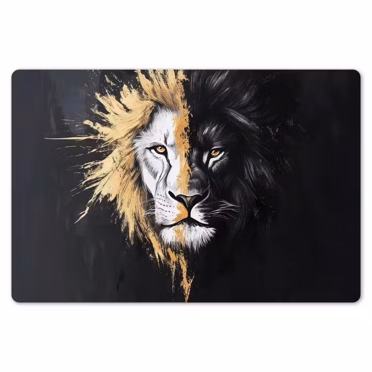 Placemat - 6 stuks - Leeuw - Gesplitst - Zwart - Lijn — 7