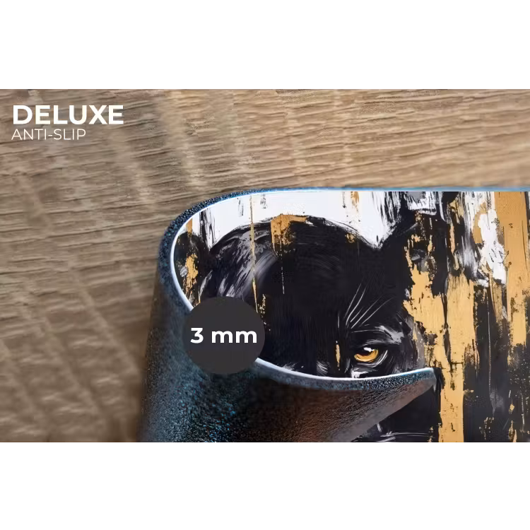 Placemat - 6 stuks - Panter - Zwart - Abstract - Verfstreken — 4