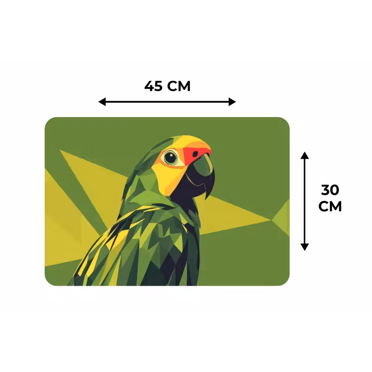 Placemat - 6 stuks - Papegaai - Groen - Snavel - Abstract — 3