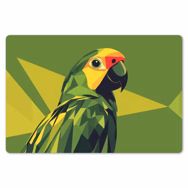 Placemat - 6 stuks - Papegaai - Groen - Snavel - Abstract — 7