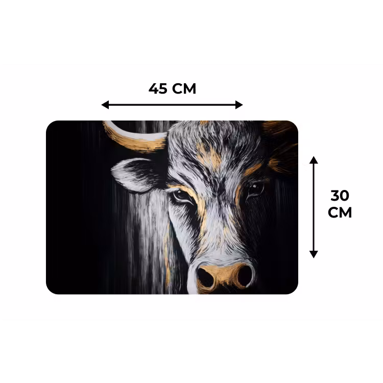 Placemat - 6 stuks - Stier - Hoorns - Snuit - Goud — 3