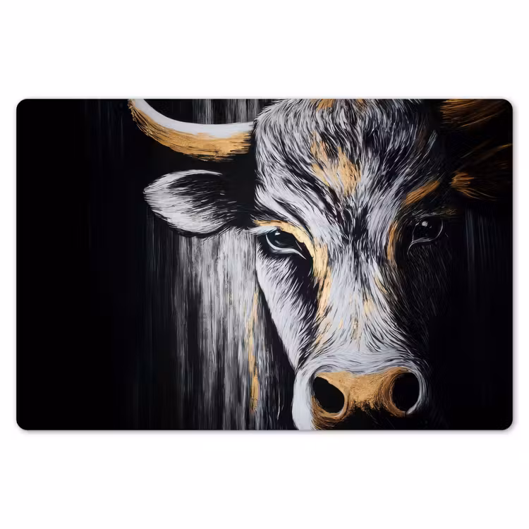 Placemat - 6 stuks - Stier - Hoorns - Snuit - Goud — 7