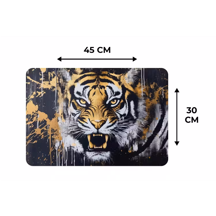 Placemat - 6 stuks - Tijger - Verfspatten - Goud — 3