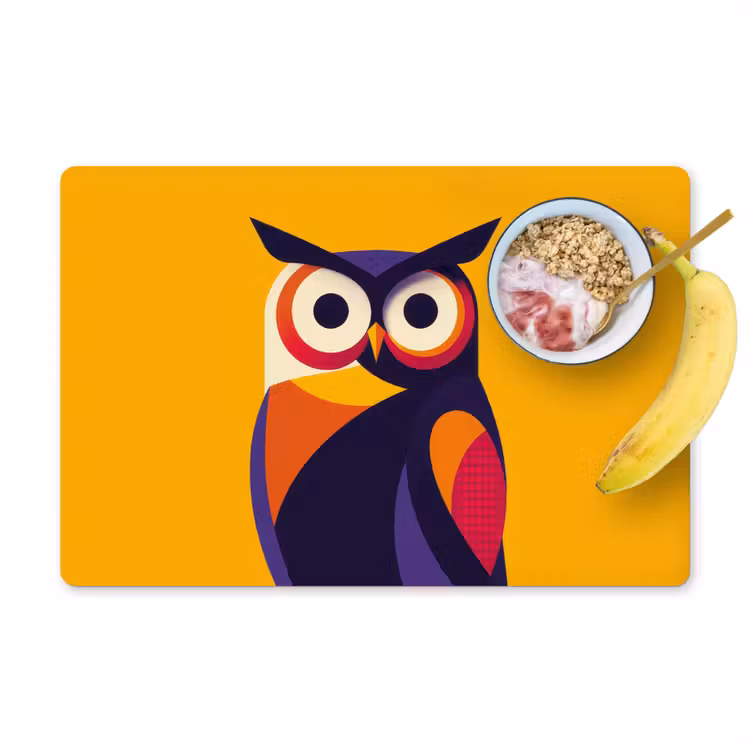 Placemat - 6 stuks - Uil - Grafisch - Kleurrijk - Ogen — 1