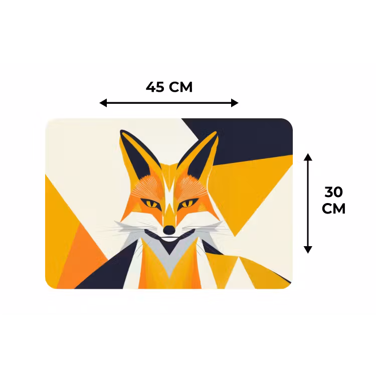 Placemat - 6 stuks - Vos - Oranje - Abstract - Driehoeken — 3