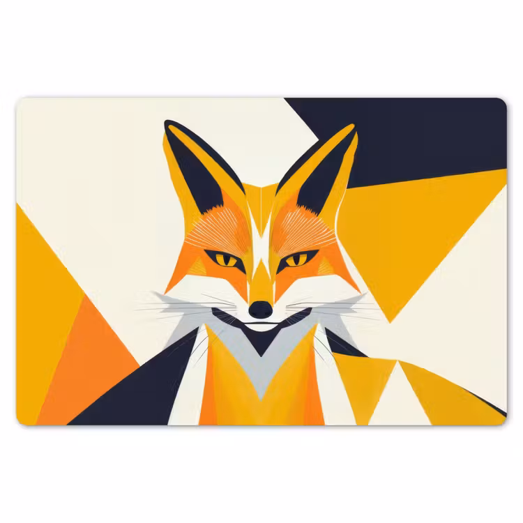 Placemat - 6 stuks - Vos - Oranje - Abstract - Driehoeken — 7