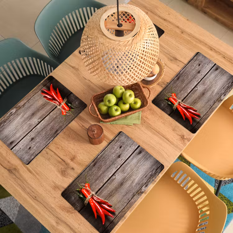 Placemat - 6 stuks - Vurige Chili Knopen — 6