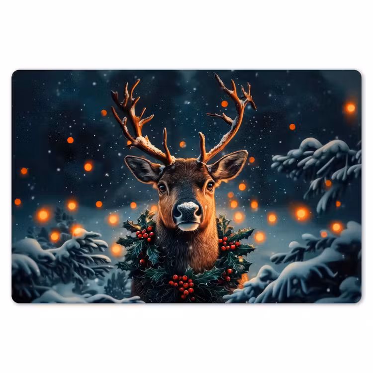Placemat - 6 stuks - Hert - Kerst - Winter - Sneeuw - Kerstkrans — 7