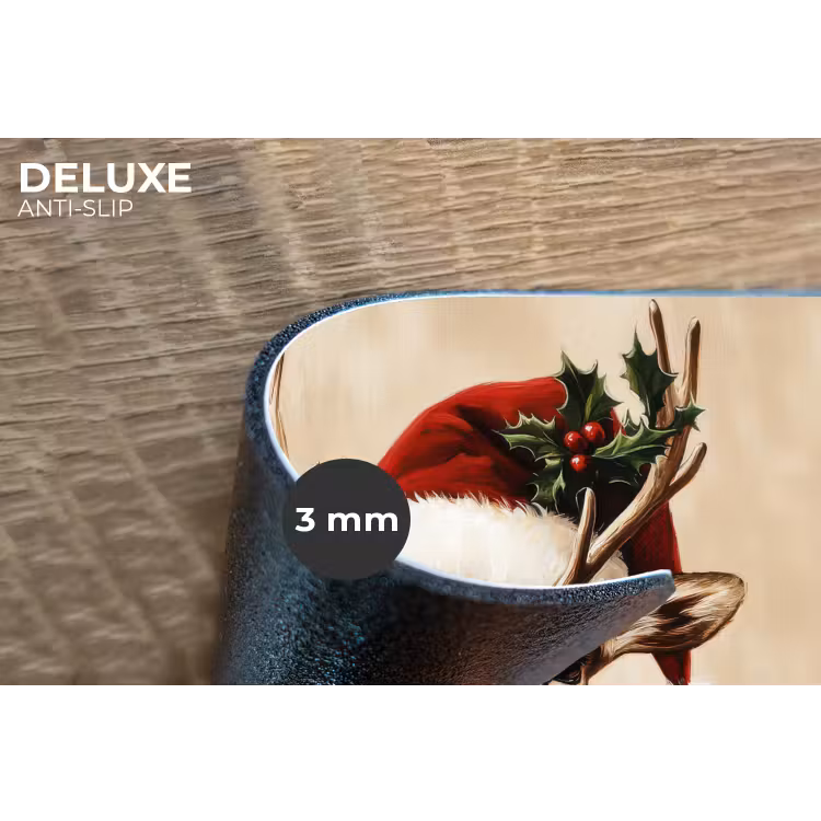 Placemat - 6 stuks - Kerst - Hert - Gewei - Rood — 4