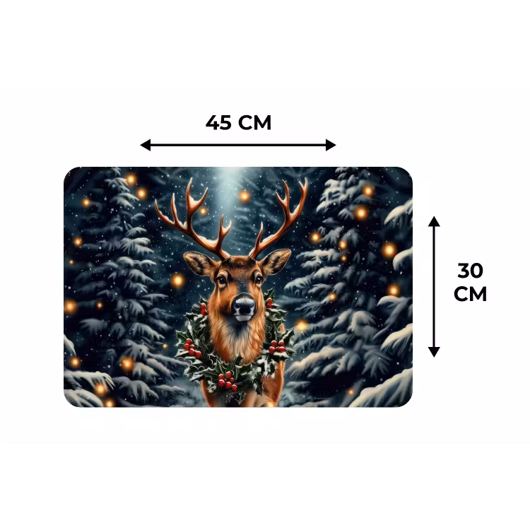 Placemat - 6 stuks - Kerst - Magie - Bos - Kleurrijk — 3
