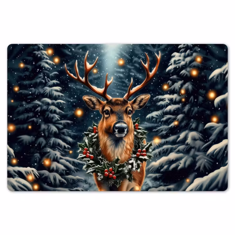 Placemat - 6 stuks - Kerst - Magie - Bos - Kleurrijk — 7