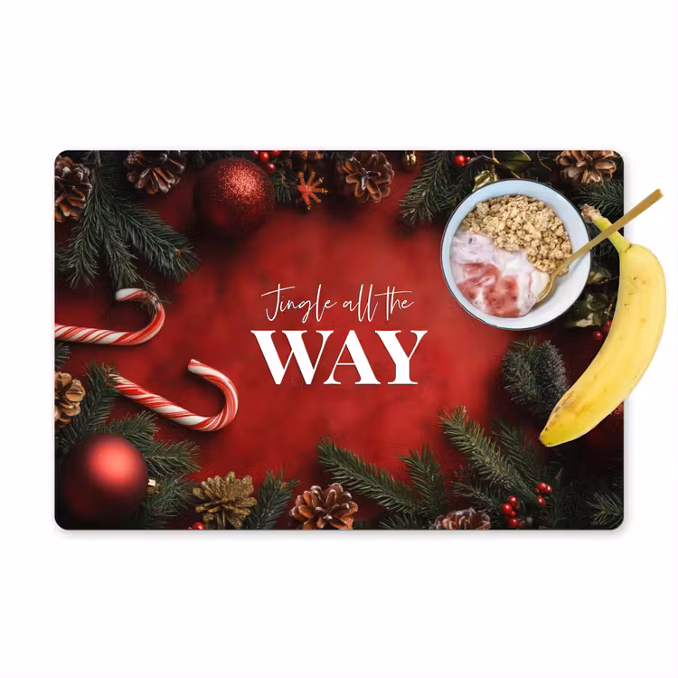 Placemat - 6 stuks - Kerst - Quote - Rood - Kerstballen — 1