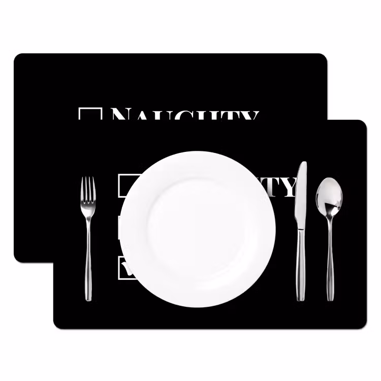 Placemat - 6 stuks - Kerst - Zwart - Wit - Quote - Grappig — 2