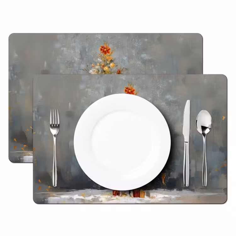 Placemat - 6 stuks - Kerstboom - Cadeaus - Rood - Goud — 2